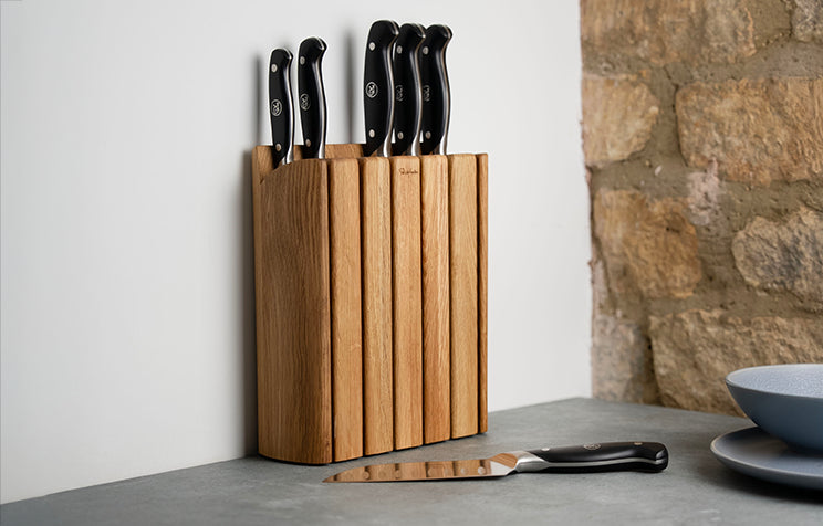 Professional food prep with space-saving Pro Oak Book Knife