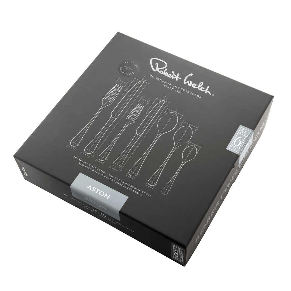 Aston Bright Cutlery Set, 64 Piece for 8 People - 8 Free Steak Knives