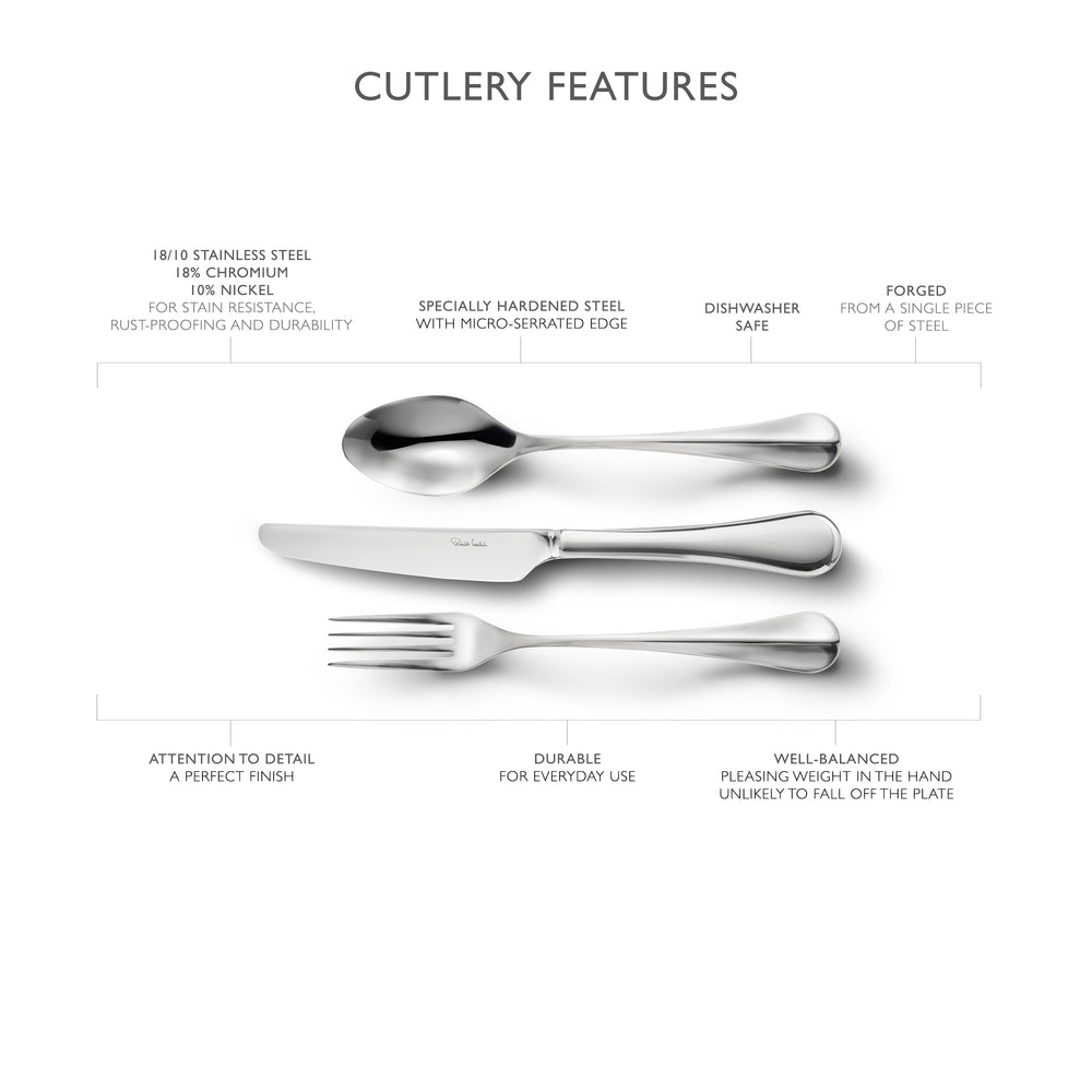 Baguette Bright Cutlery Set, 84 Piece for 12 People