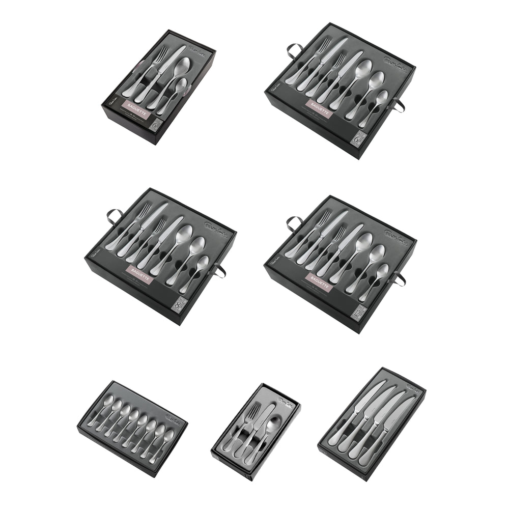 Baguette Satin Cutlery Set, 56 Piece for 8 People