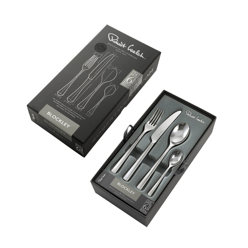 Blockley Bright Cutlery Set, 30 Piece for 6 People - 6 Free Steak Knives