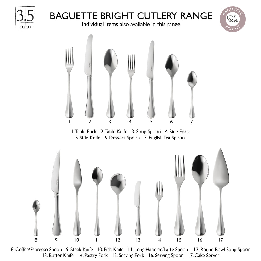 Baguette Bright Cutlery Set, 24 Piece for 6 People
