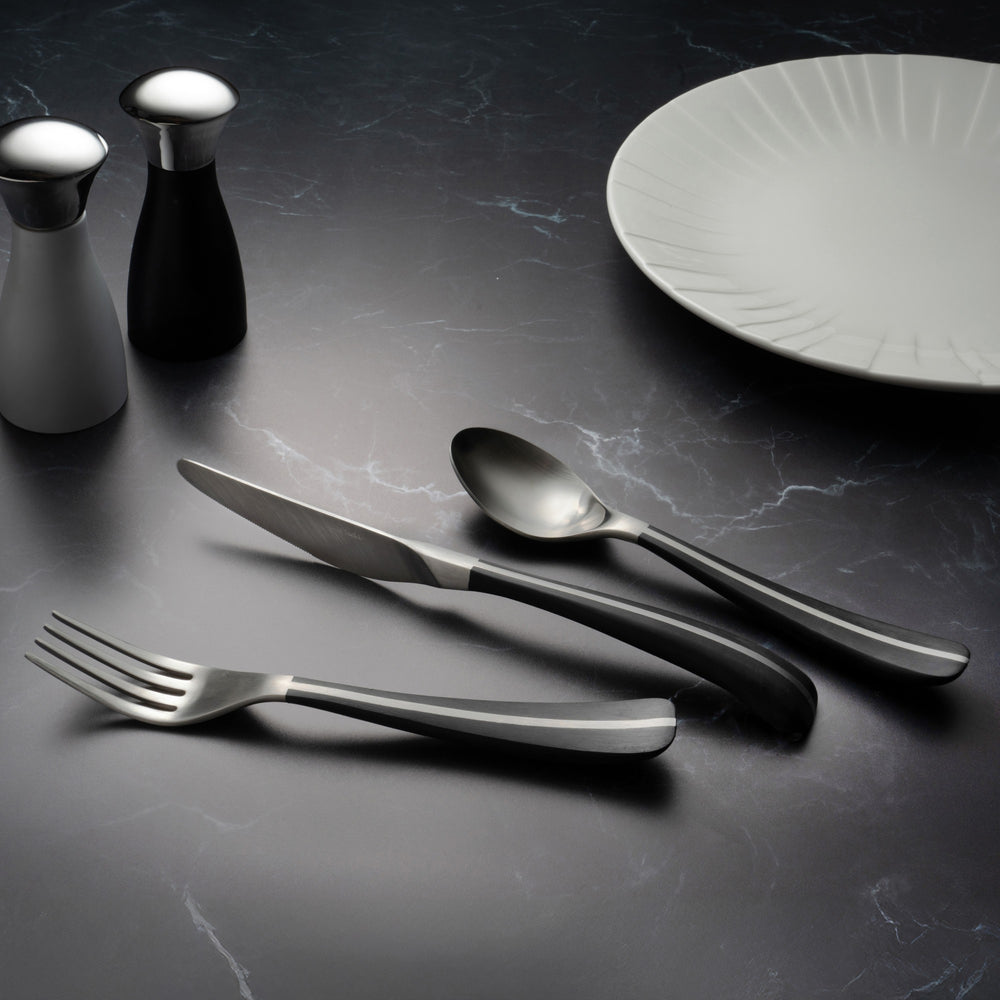 Contour Noir Satin Soup Spoon