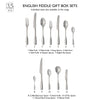 English Fiddle Vintage Cutlery Set, 24 Piece for 6 People