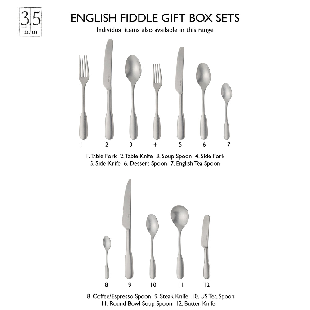 English Fiddle Vintage Cutlery Set, 84 Piece for 12 People