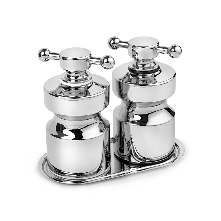 Hobart Bright Stainless Steel Medium Mills and Tray Set