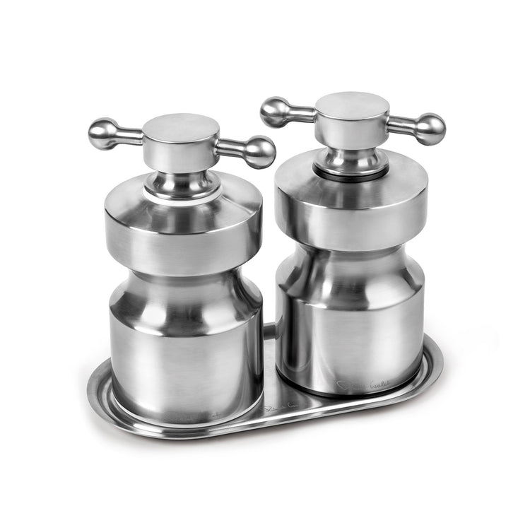 Hobart Satin Stainless Steel Medium Mills and Tray Set