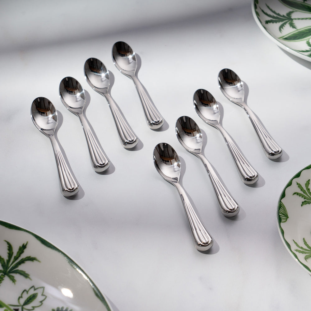 Palm Air Bright Coffee / Espresso Spoon, Set of 8