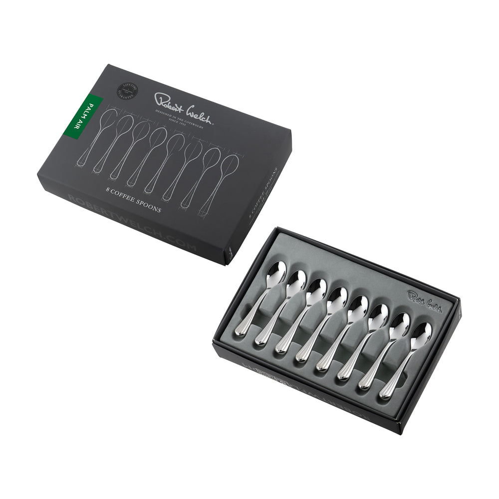 Palm Air Bright Coffee / Espresso Spoon, Set of 8