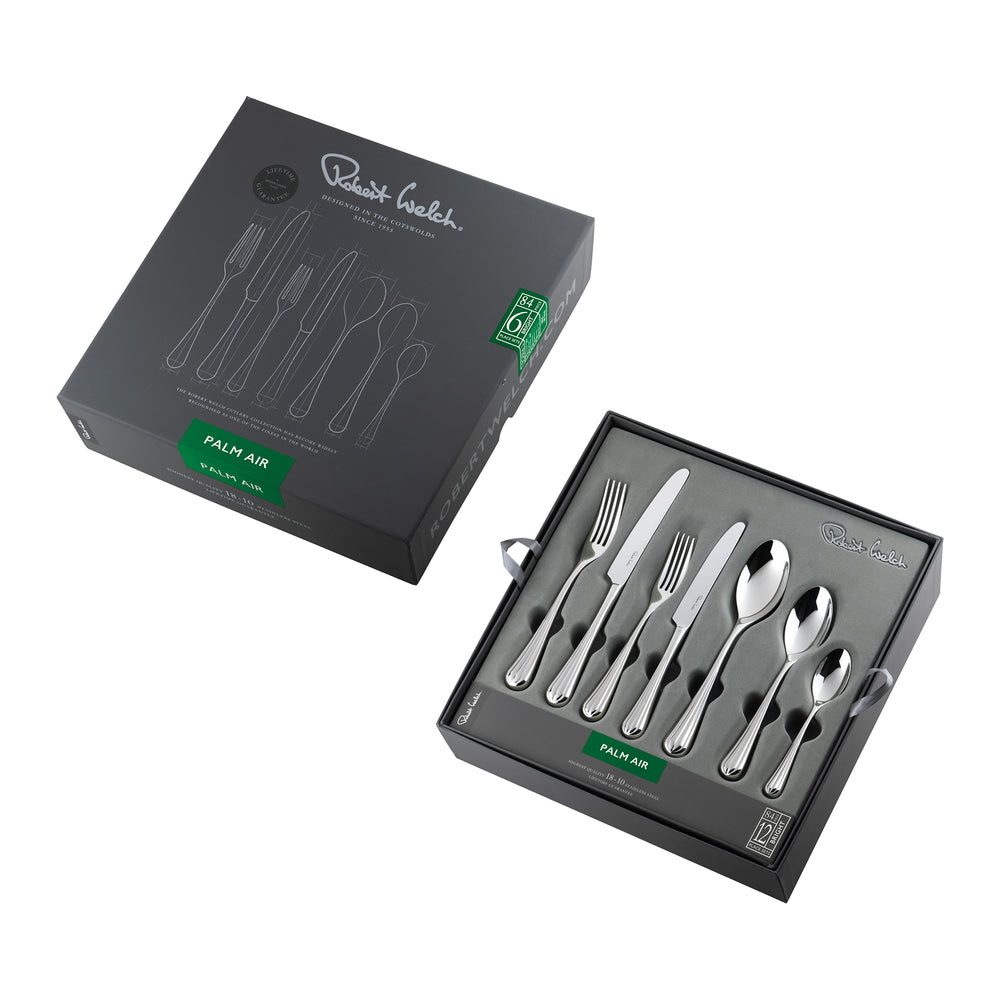 Palm Air Bright Cutlery Set, 84 Piece for 12 People