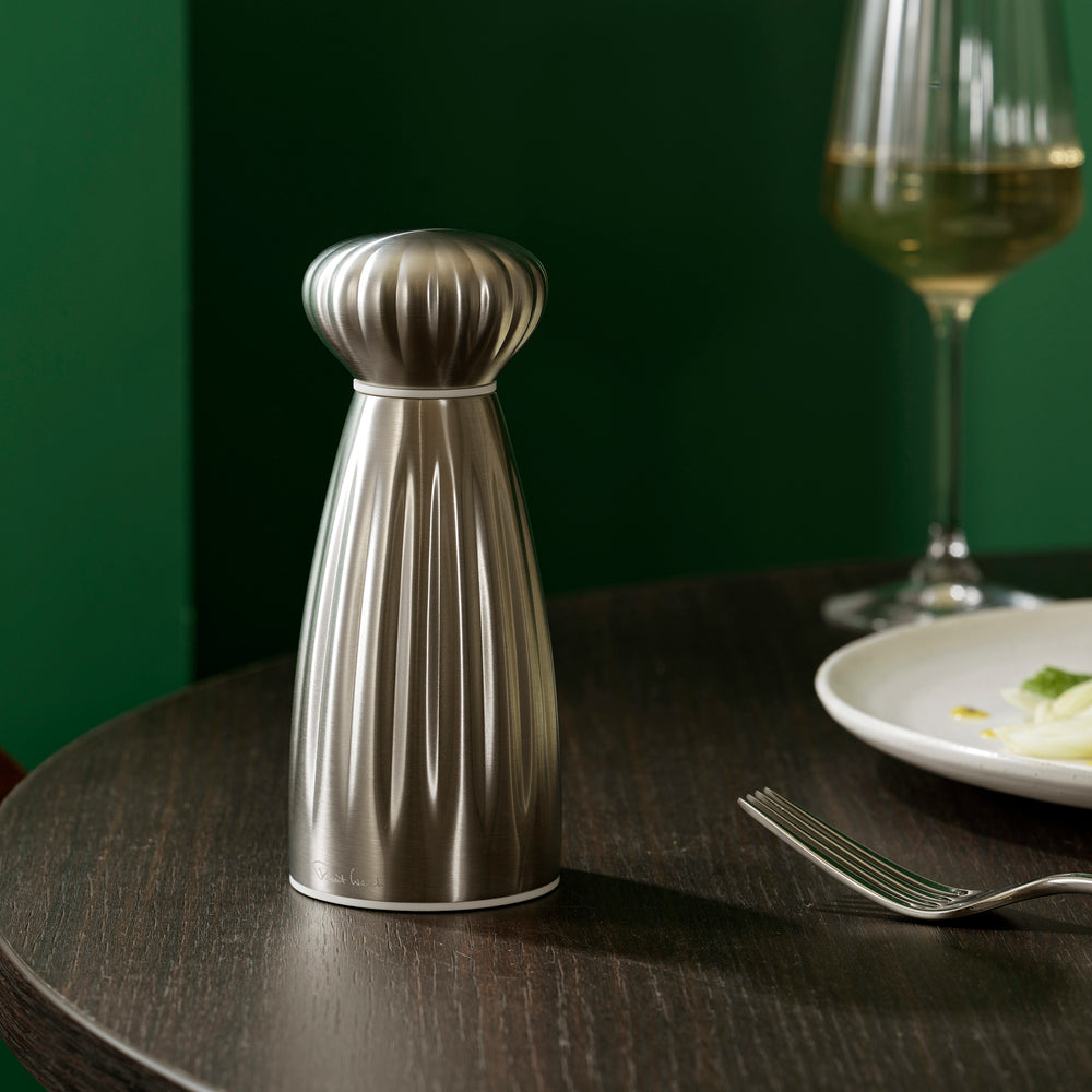 Palm Satin Stainless Steel Small White Salt Mill