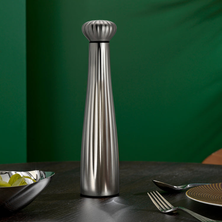 Palm Satin Stainless Steel Large Black Pepper Mill