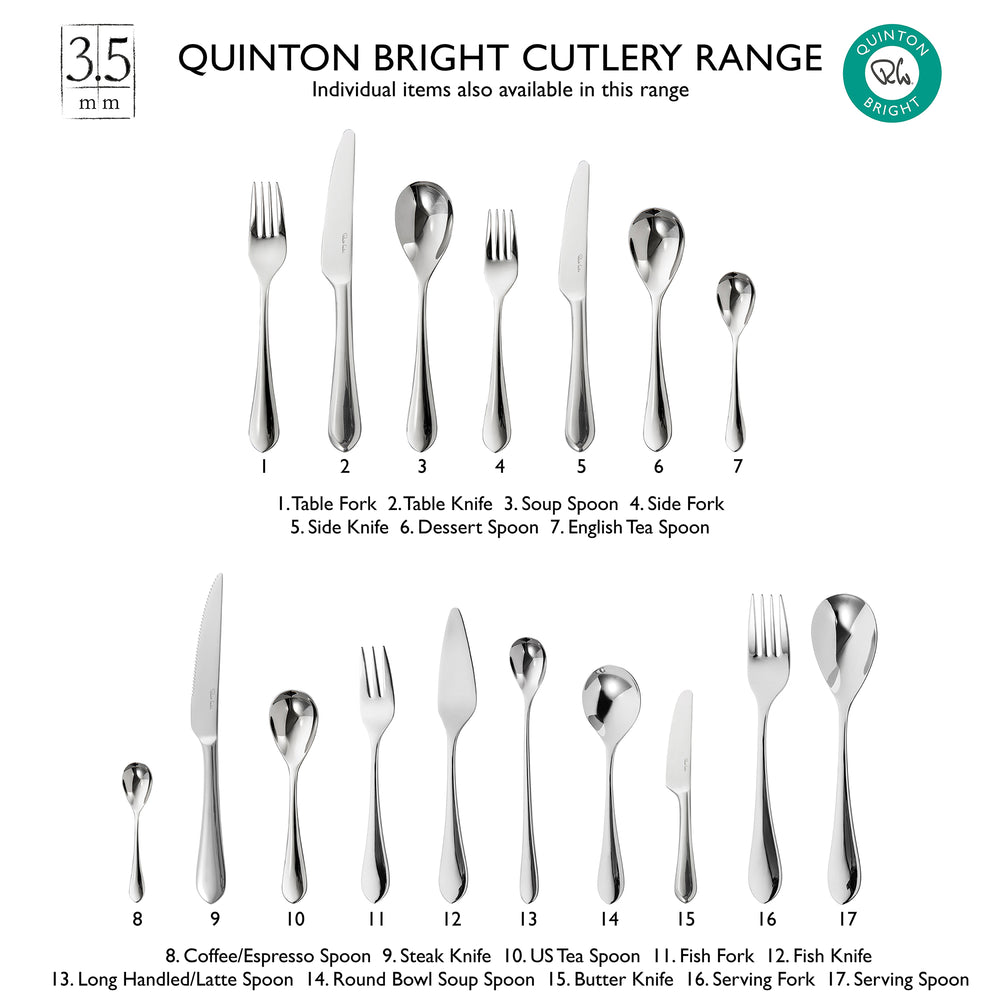 Quinton Bright Cutlery Set, 42 Piece for 6 People