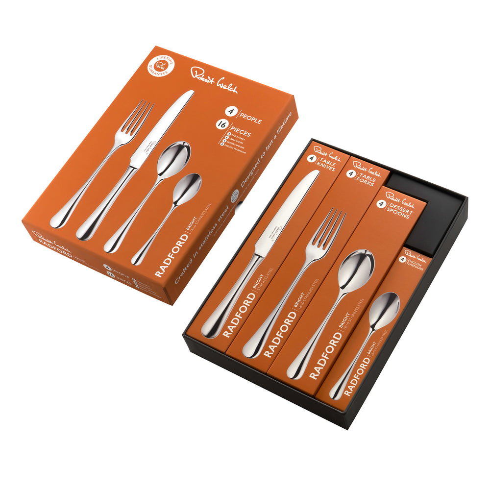 Radford Bright Cutlery Set, 16 Piece for 4 People