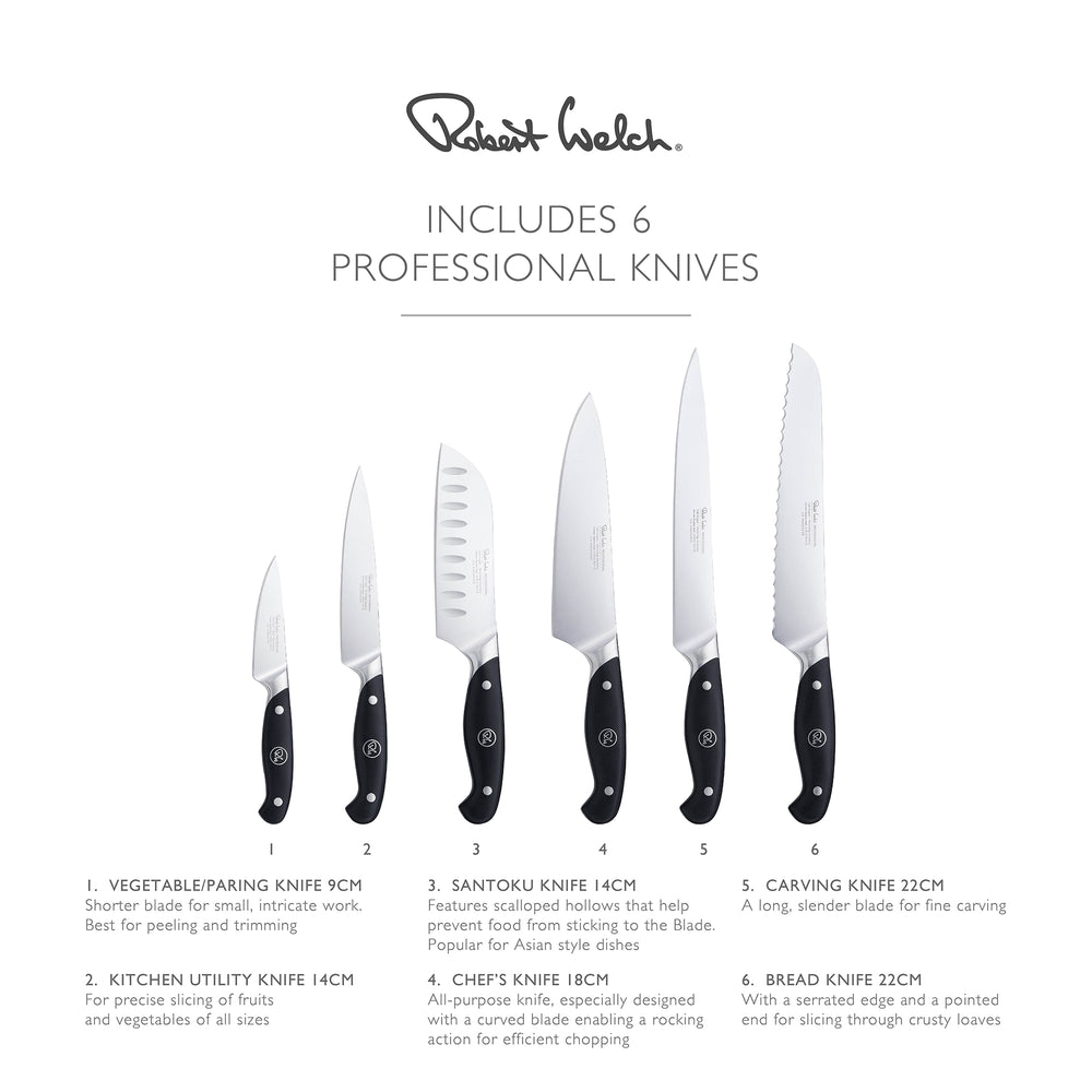 Professional Book Oak Knife Block Set