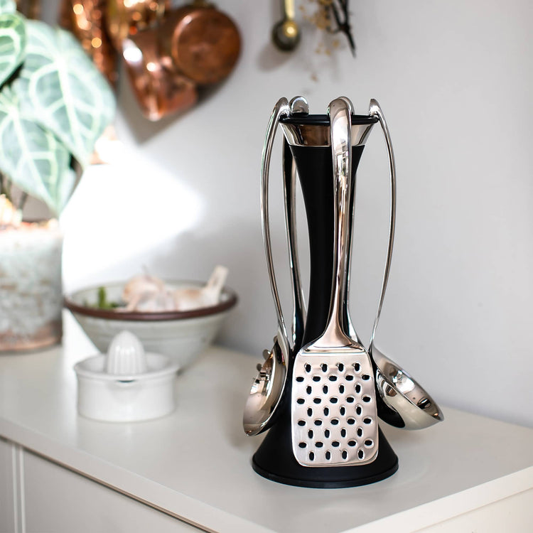 Signature Utensil Stand Set with Signature Large Black Pepper Mill