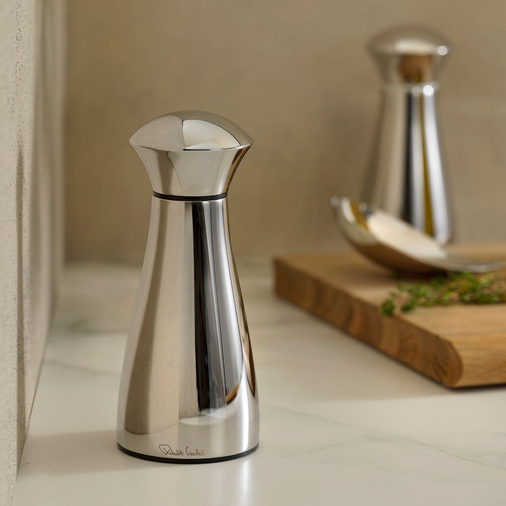 Signature Bright Stainless Steel Small Black Pepper Mill
