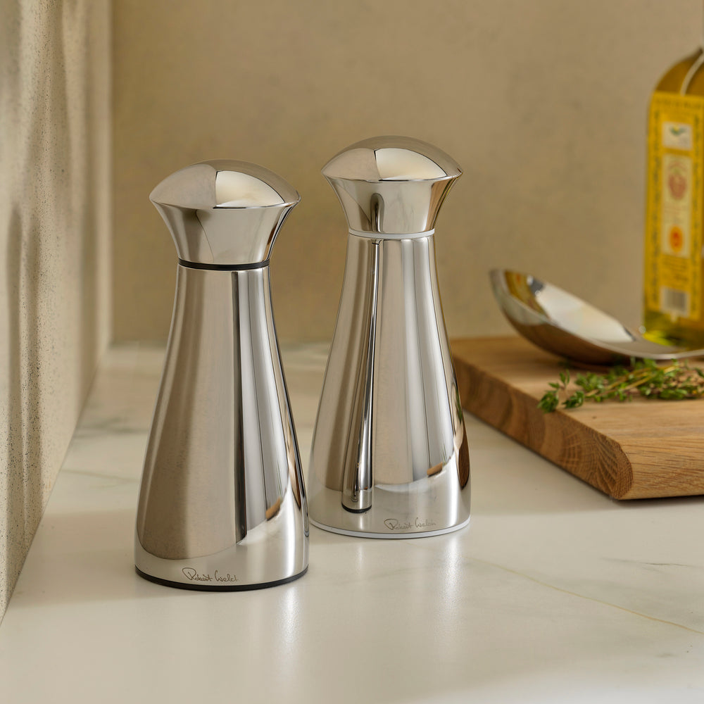 Signature Bright Stainless Steel Small Mills and Tray Set