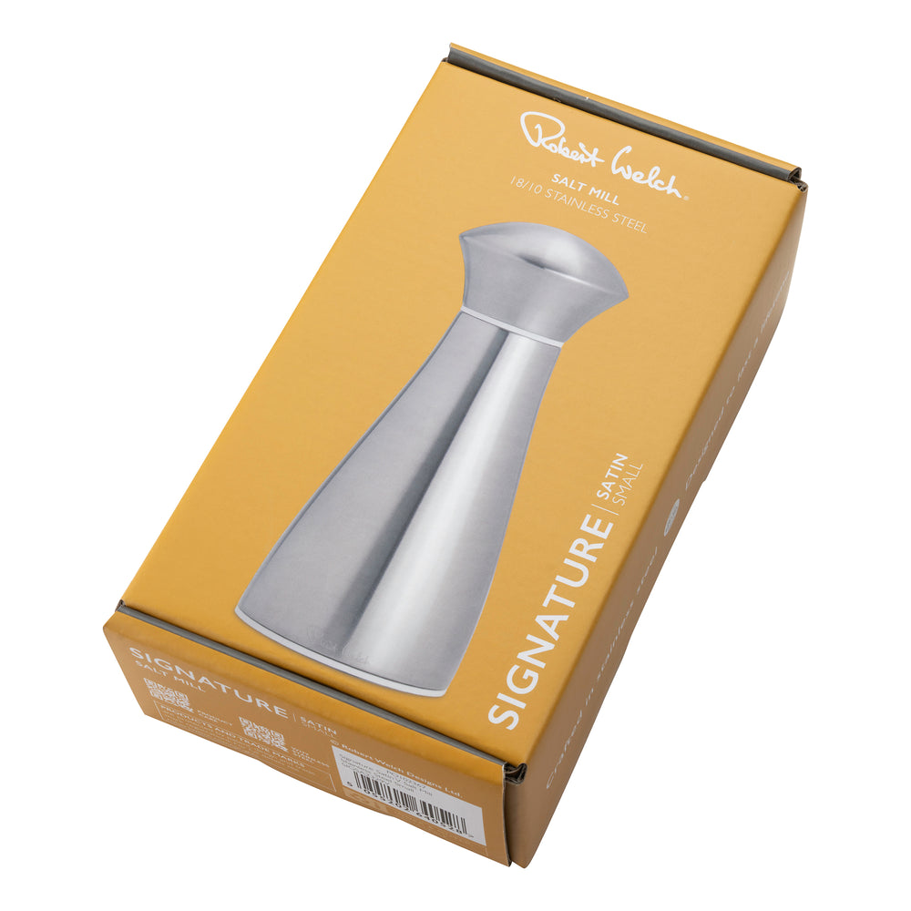 Signature Satin Satinless Steel Small White Salt Mill