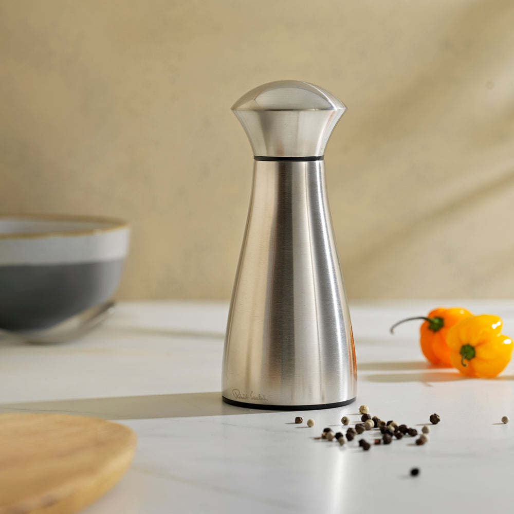 Signature Satin Stainless Steel Small Black Pepper Mill