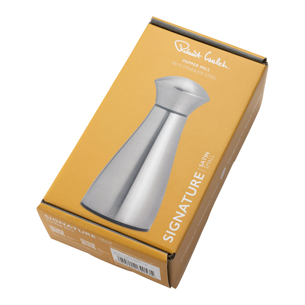 Signature Satin Stainless Steel Small Black Pepper Mill