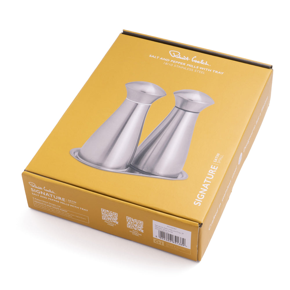 Signature Satin Stainless Steel Small Mills and Tray Set