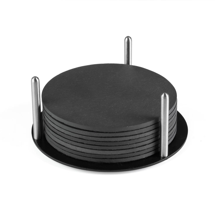 Slate Round Coaster Set