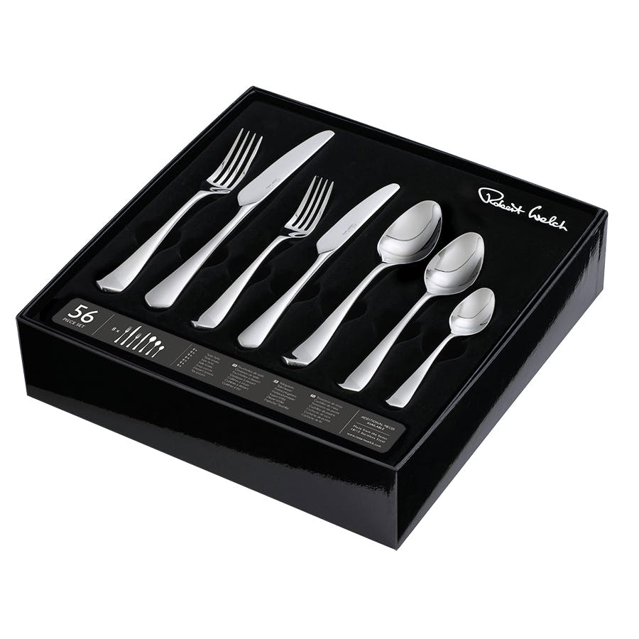 Westbury Bright Cutlery Set, 64 Piece for 8 People - 8 Free Steak Knives