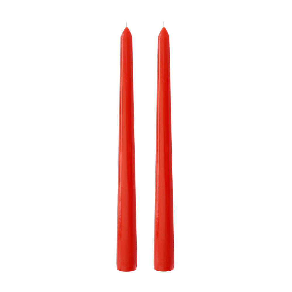 Red Dinner Candle 25cm, Set of 2