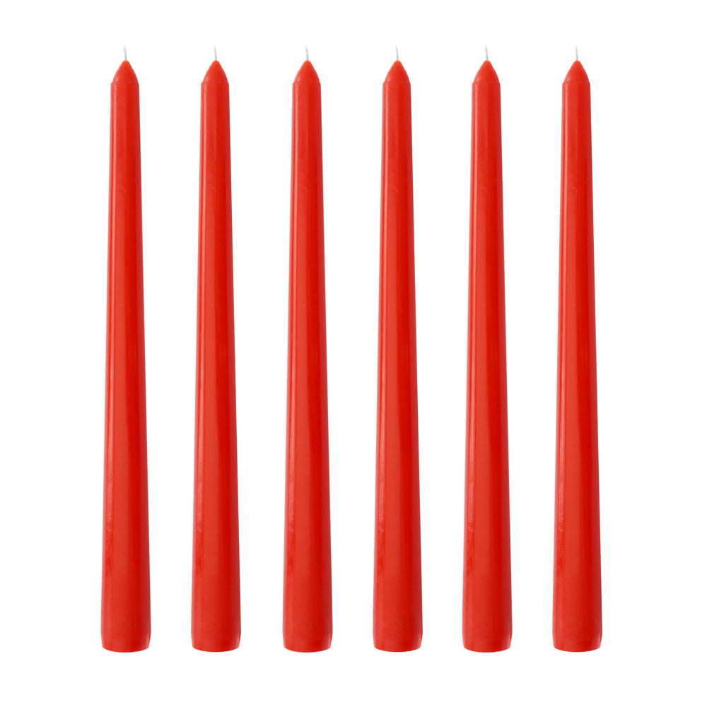 Red Dinner Candle 25cm, Set of 6