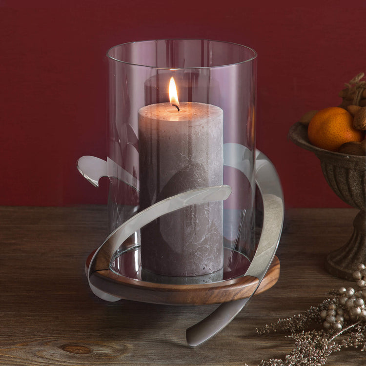 Taupe Rustic Shine Pillar Candle 13cm