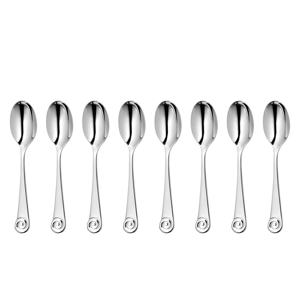 Ammonite Bright Coffee Spoon, Set of 8