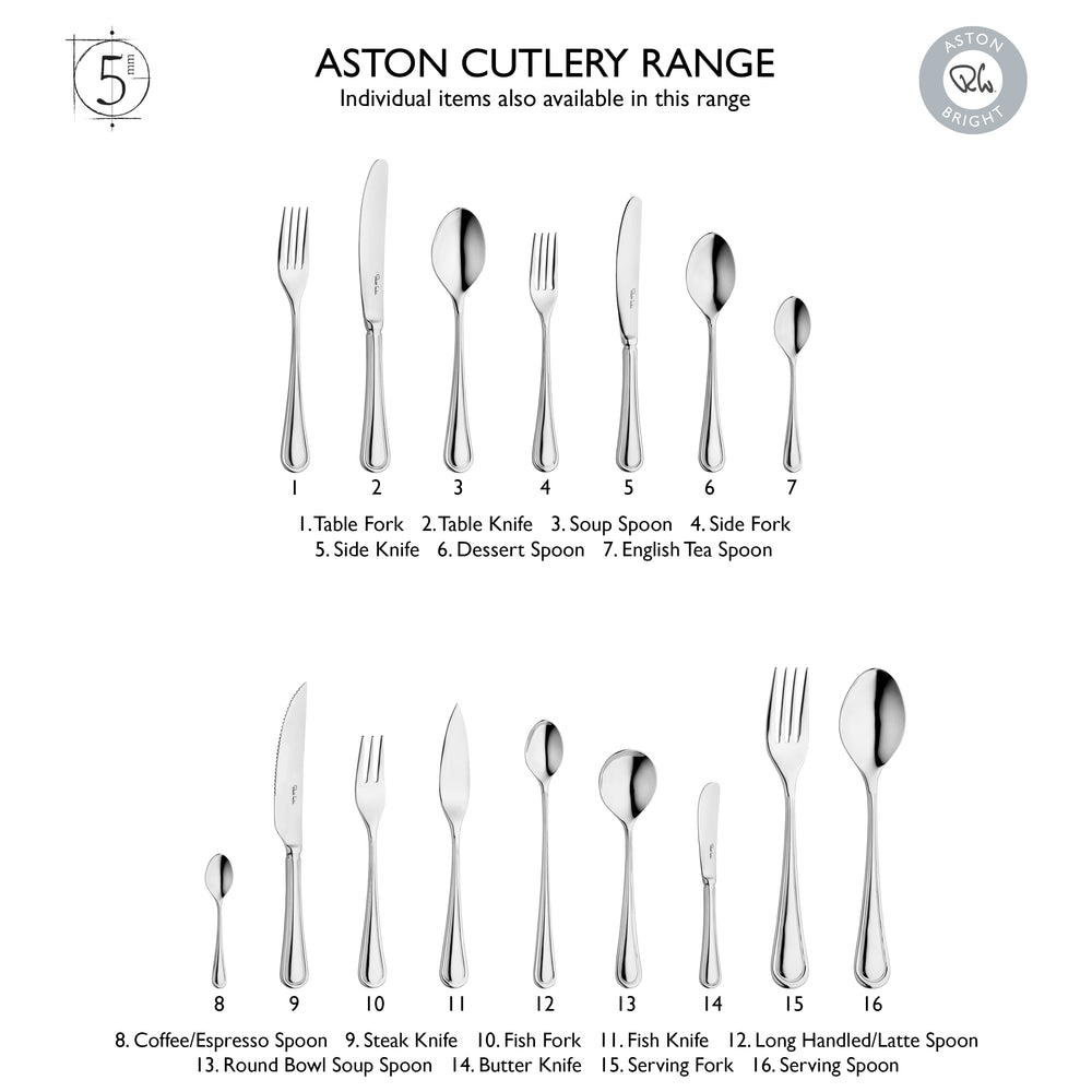 Aston Bright Cutlery Place Set, 7 Piece