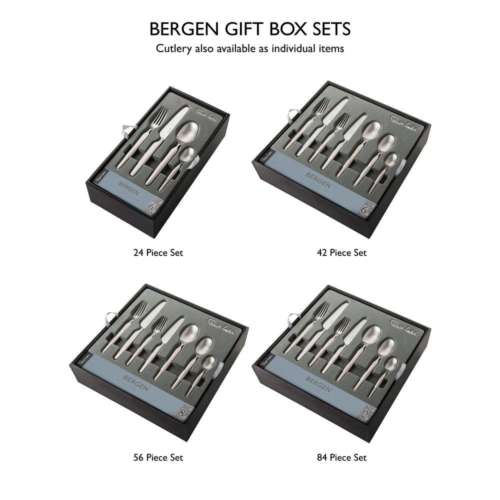 Bergen Satin Cutlery Set, 84 Piece for 12 People