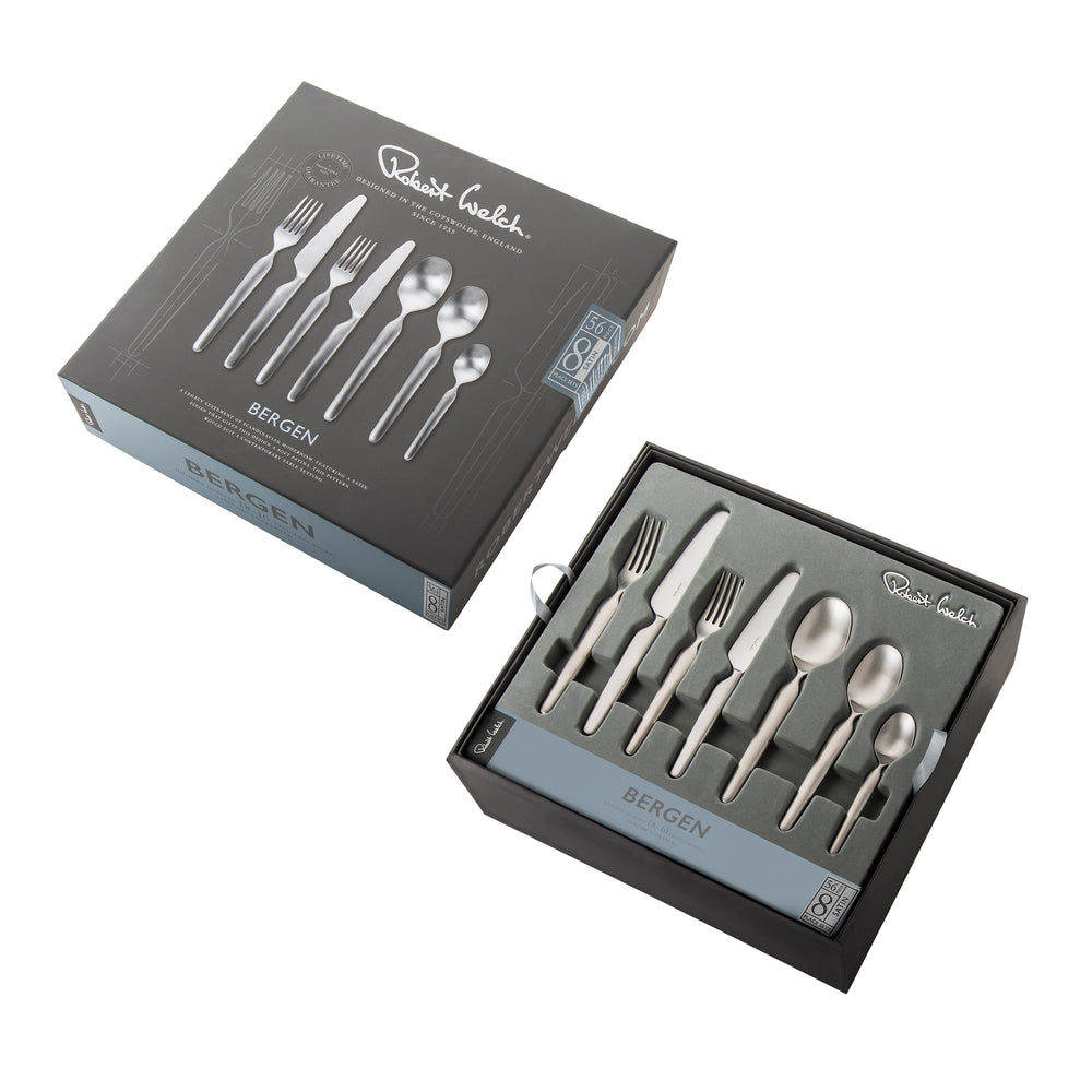 Bergen Satin Cutlery Set, 56 Piece for 8 People