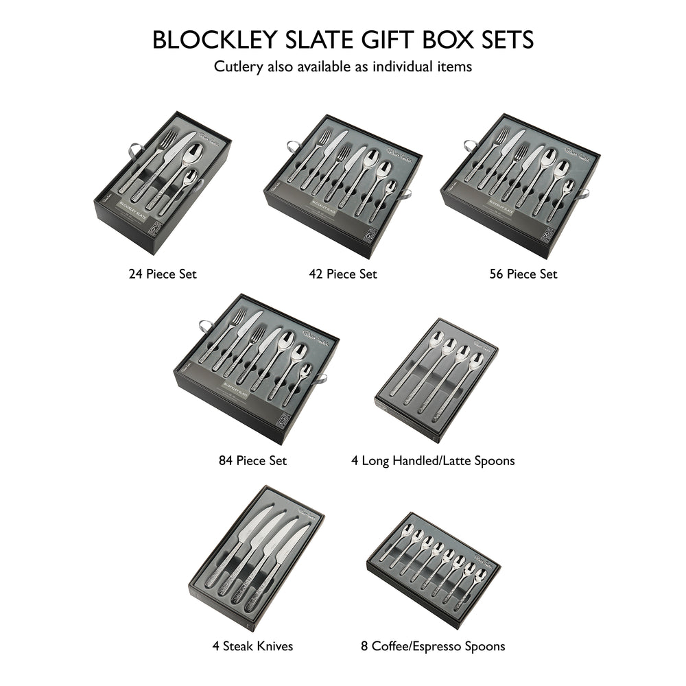 Blockley Slate Bright Cutlery Set, 42 Piece for 6 People