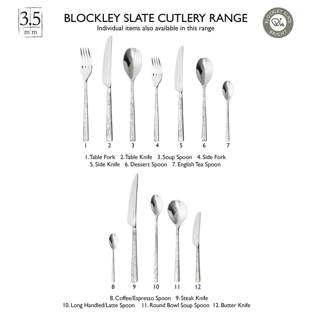 Blockley Slate Bright Cutlery Set, 24 Piece for 6 People