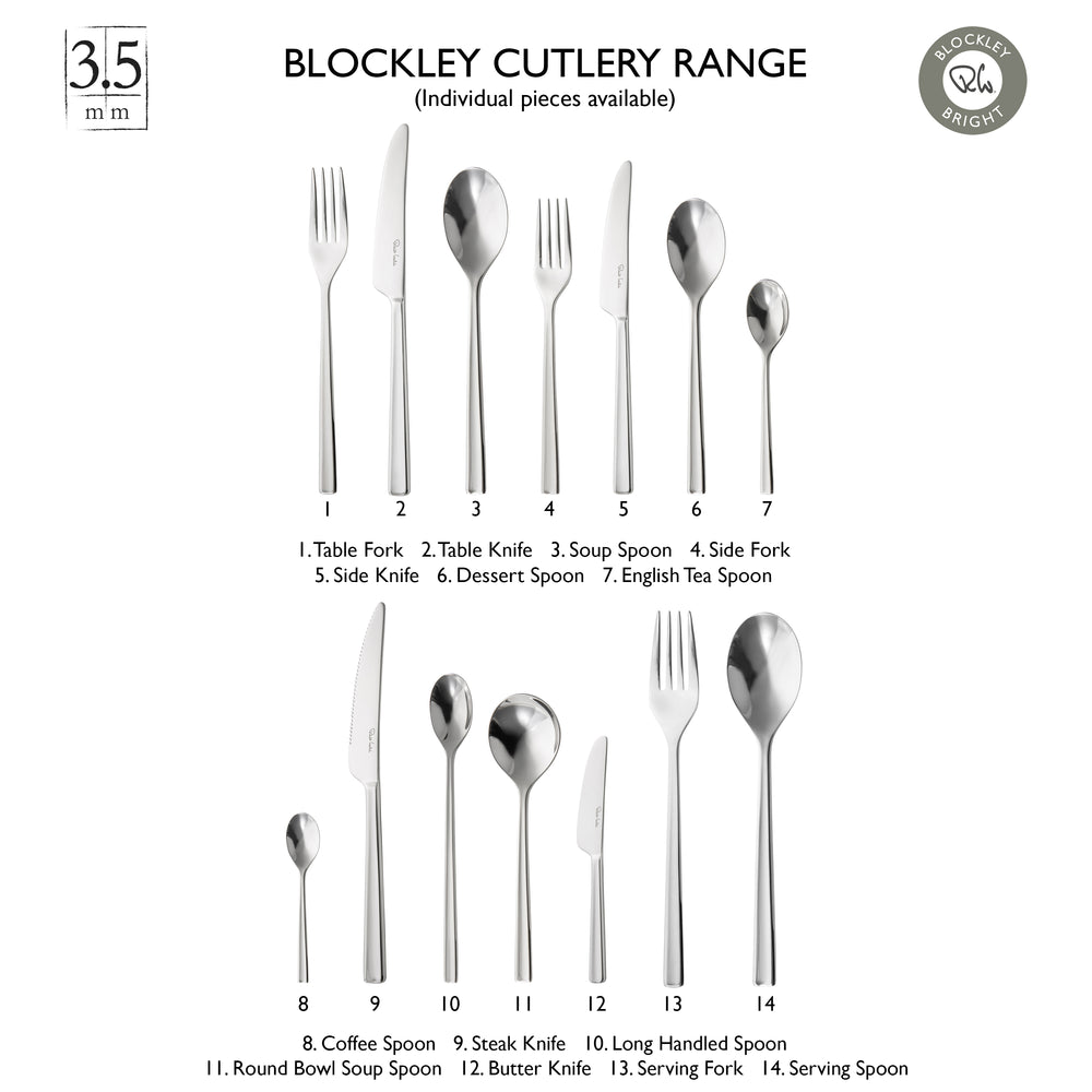 Blockley Bright Cutlery Place Setting, 7 Piece