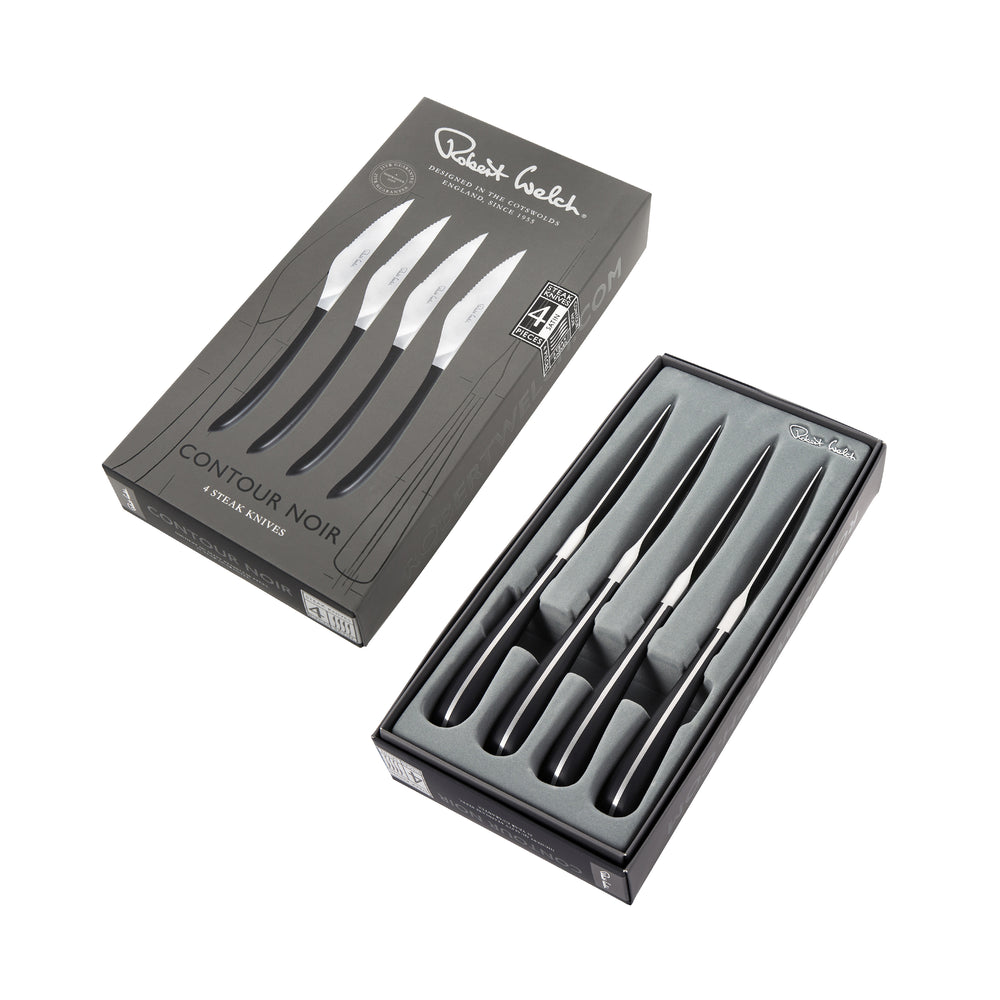 Contour Noir Satin Steak Knife, Set of 4