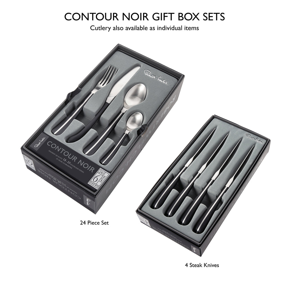 Contour Noir Satin Steak Knife, Set of 4