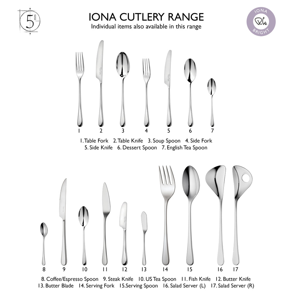 Iona Bright Cutlery Place Setting, 7 Piece