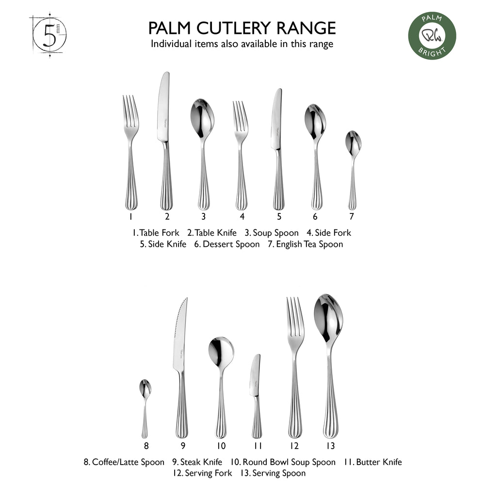 Palm Bright Cutlery Set, 56 Piece for 8 People