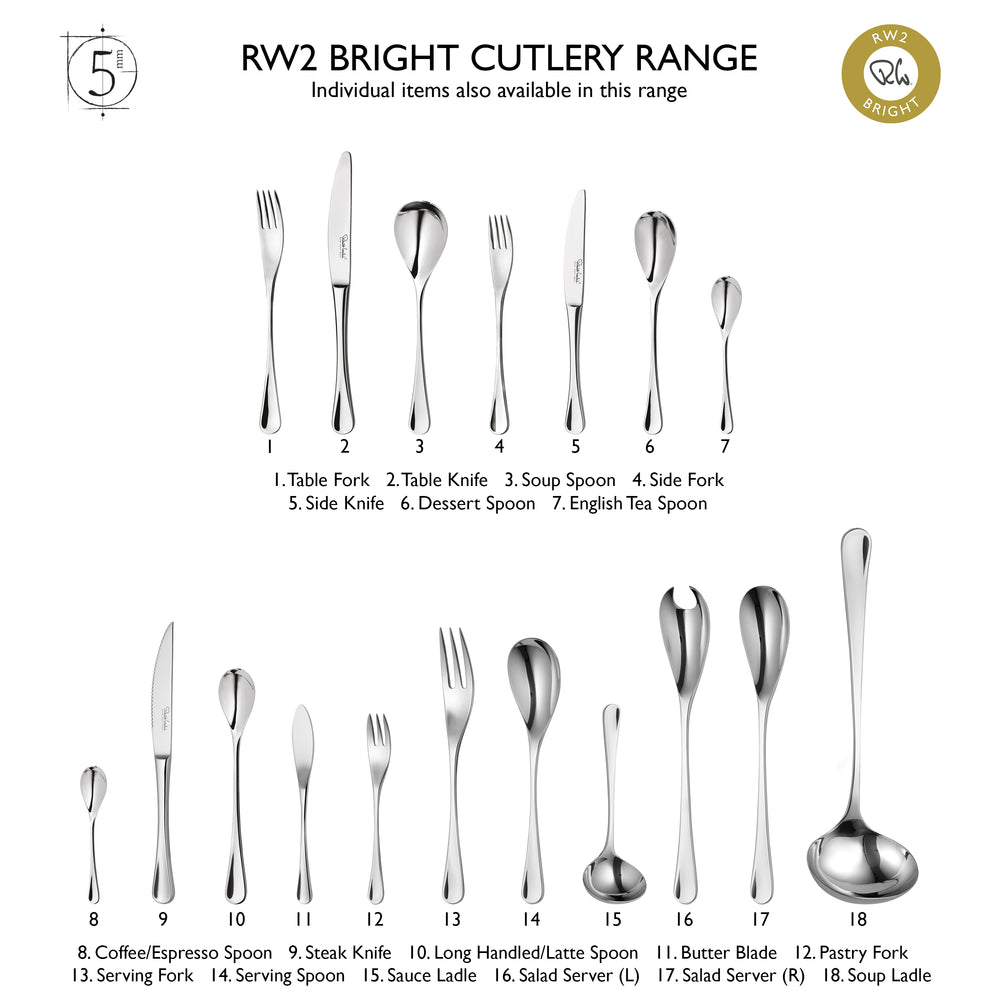 RW2 Bright Cutlery Set, 56 Piece for 8 People