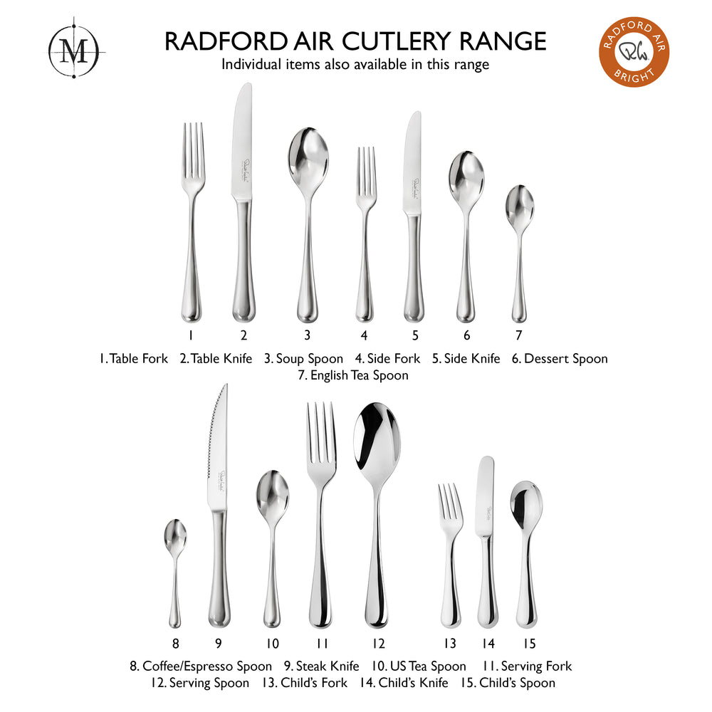 Radford Air Bright Cutlery Sample Set, 3 Piece