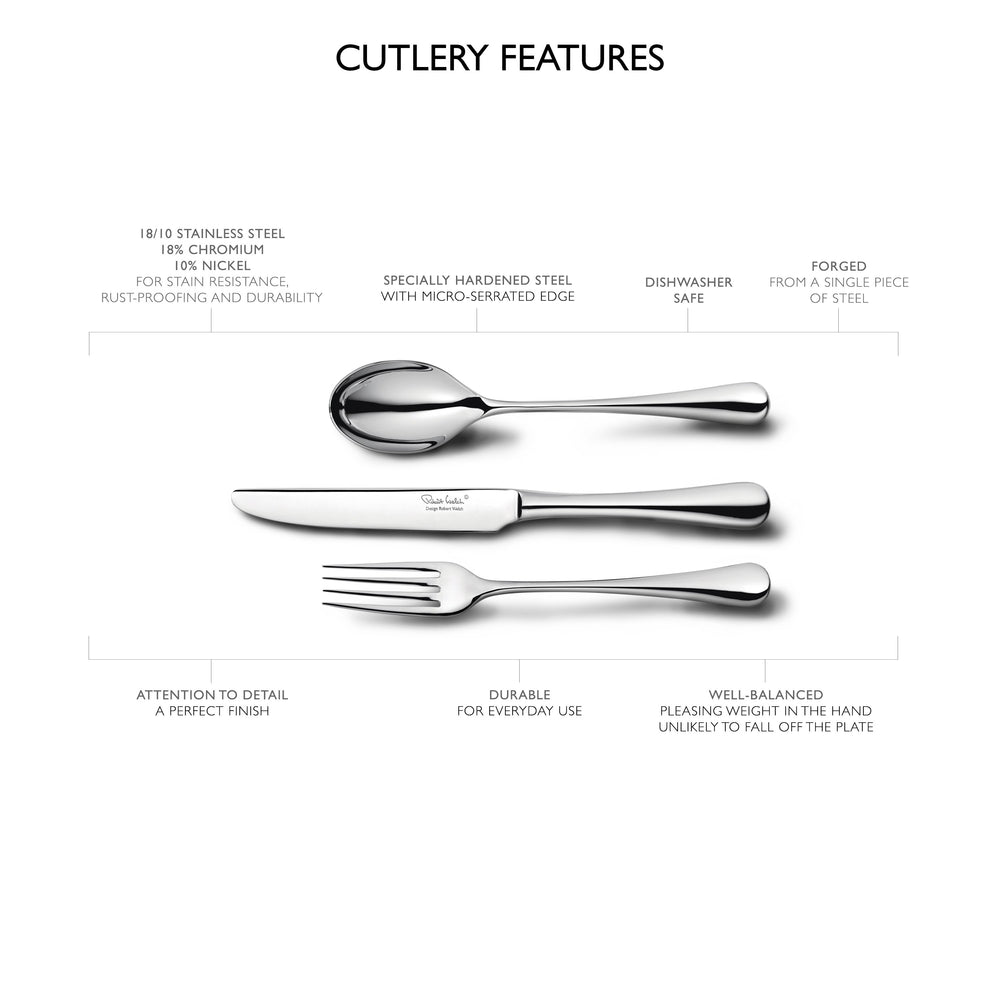Radford Bright Cutlery Set, 48 Piece for 6 People - 6 Free Steak Knives