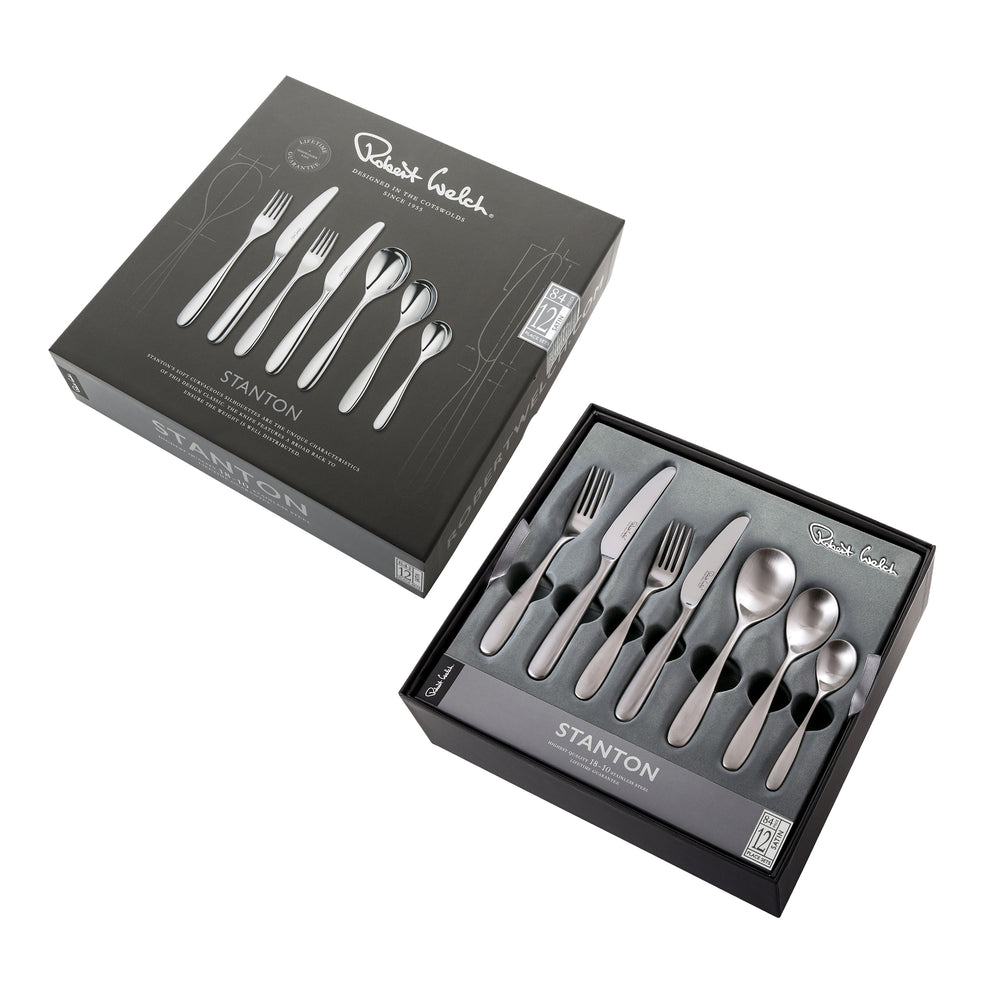 Stanton Satin Cutlery Set, 84 Piece for 12 People