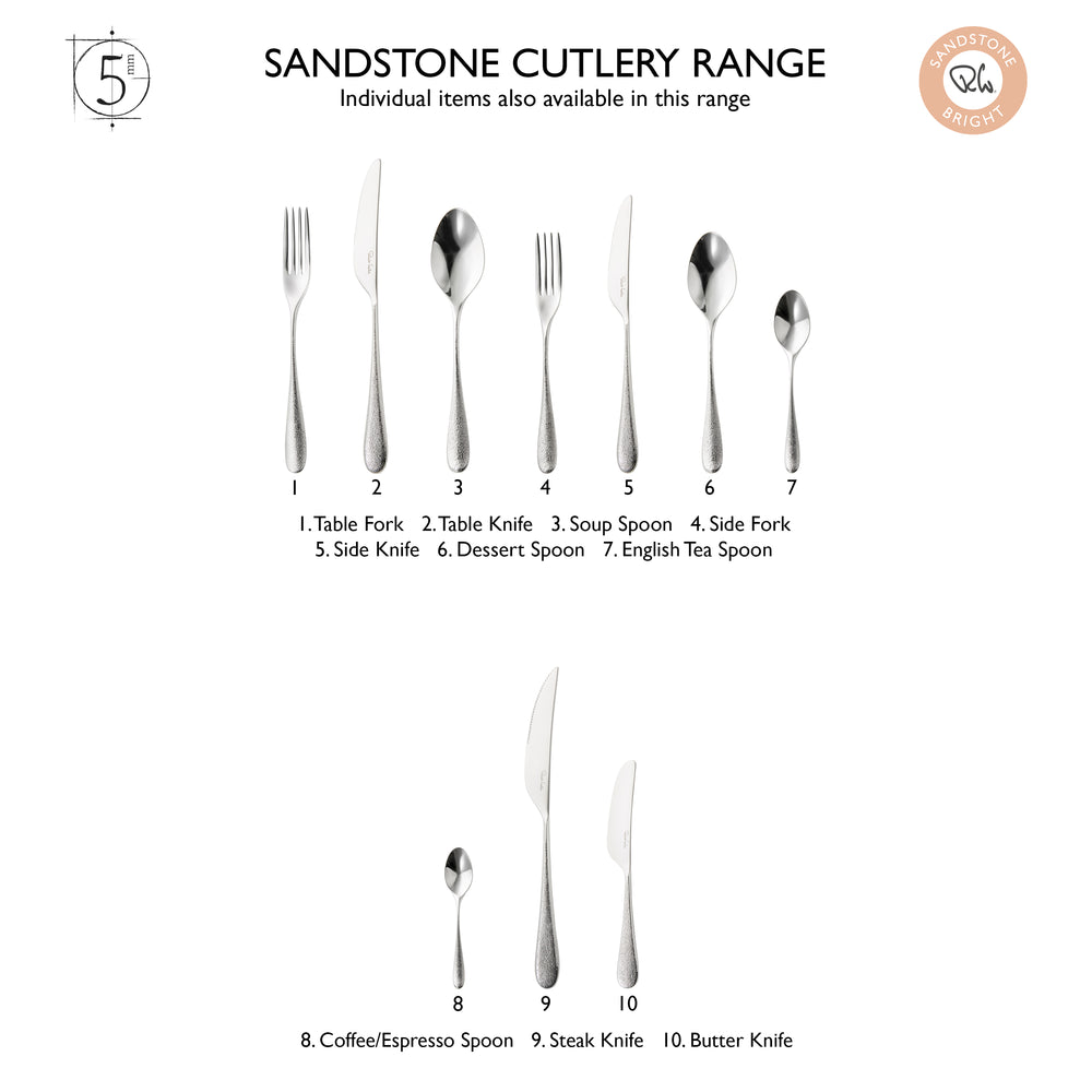 Sandstone Bright Cutlery Place Setting, 7 Piece