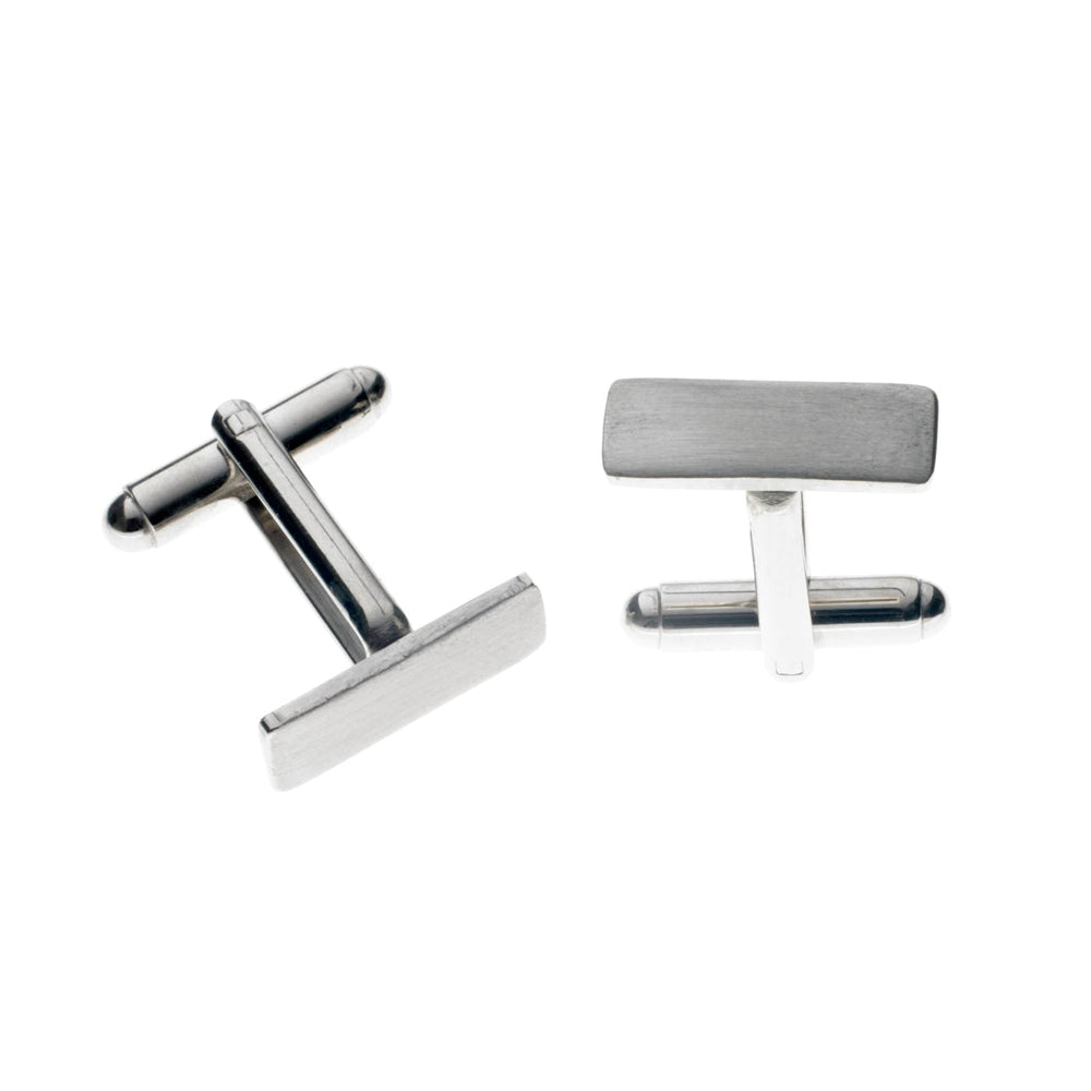 Stainless Steel Rectangular Cufflinks (Satin)