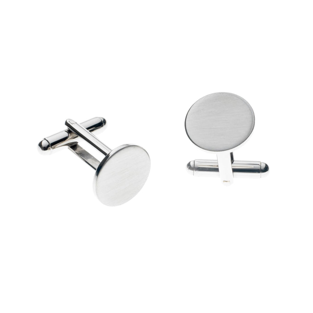 Stainless Steel Round Cufflinks (Satin)