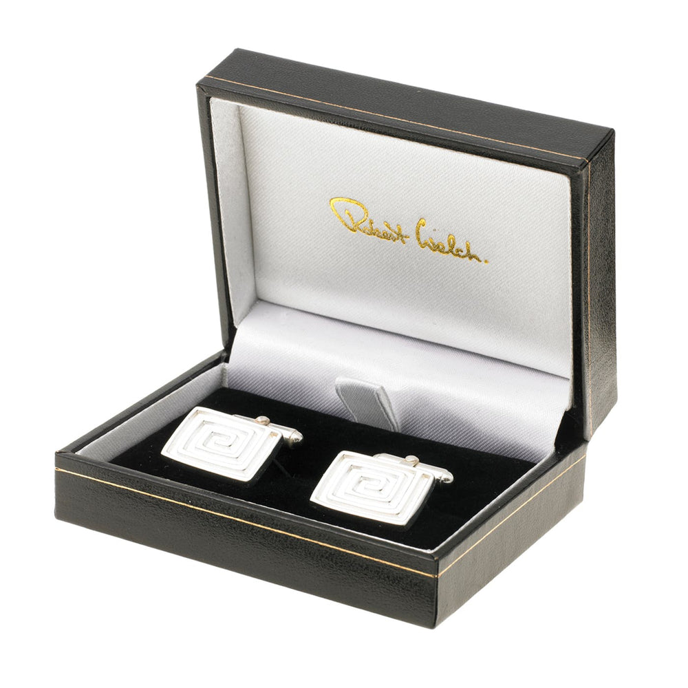 Sterling Silver Rectangular Cufflinks - Boxed